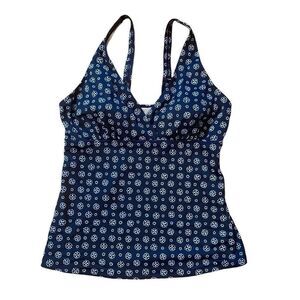 LL BEAN | navy tankini top 14R